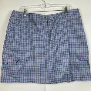 NWOT Tommy Bahama Blue Plaid Golf Skort Size 16 New